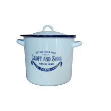 Dia 26cm Enamel Bread Box Storage Pot Potato Pot With Lid